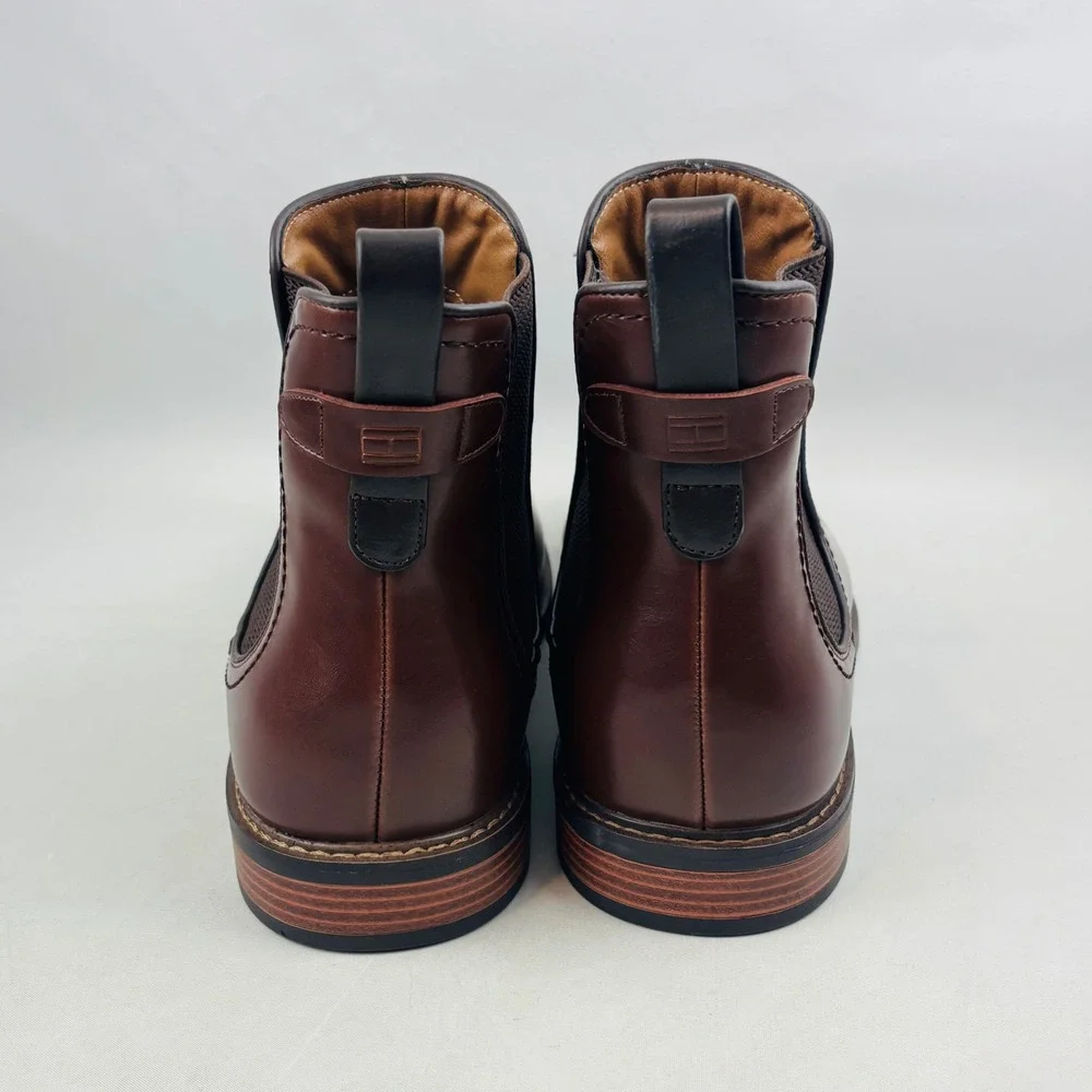 Tommy Hilfiger Vitus Chelsea Boot Mens 11 Brown Pull On Ankle Boots TMVITUS2